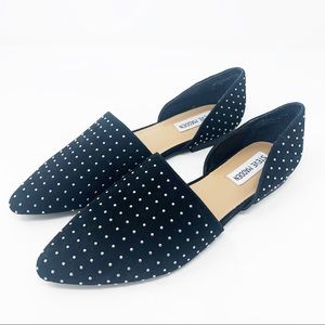 Steve Madden Talent Flats Black Suede Studs, 9